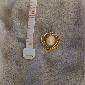 Gold Cameo Heart Pendant - Classic Women's Jewelry